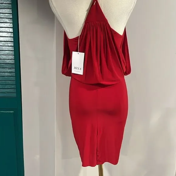 MISA NWT Domino Draped Mini Dress - small - Picture 5 of 9